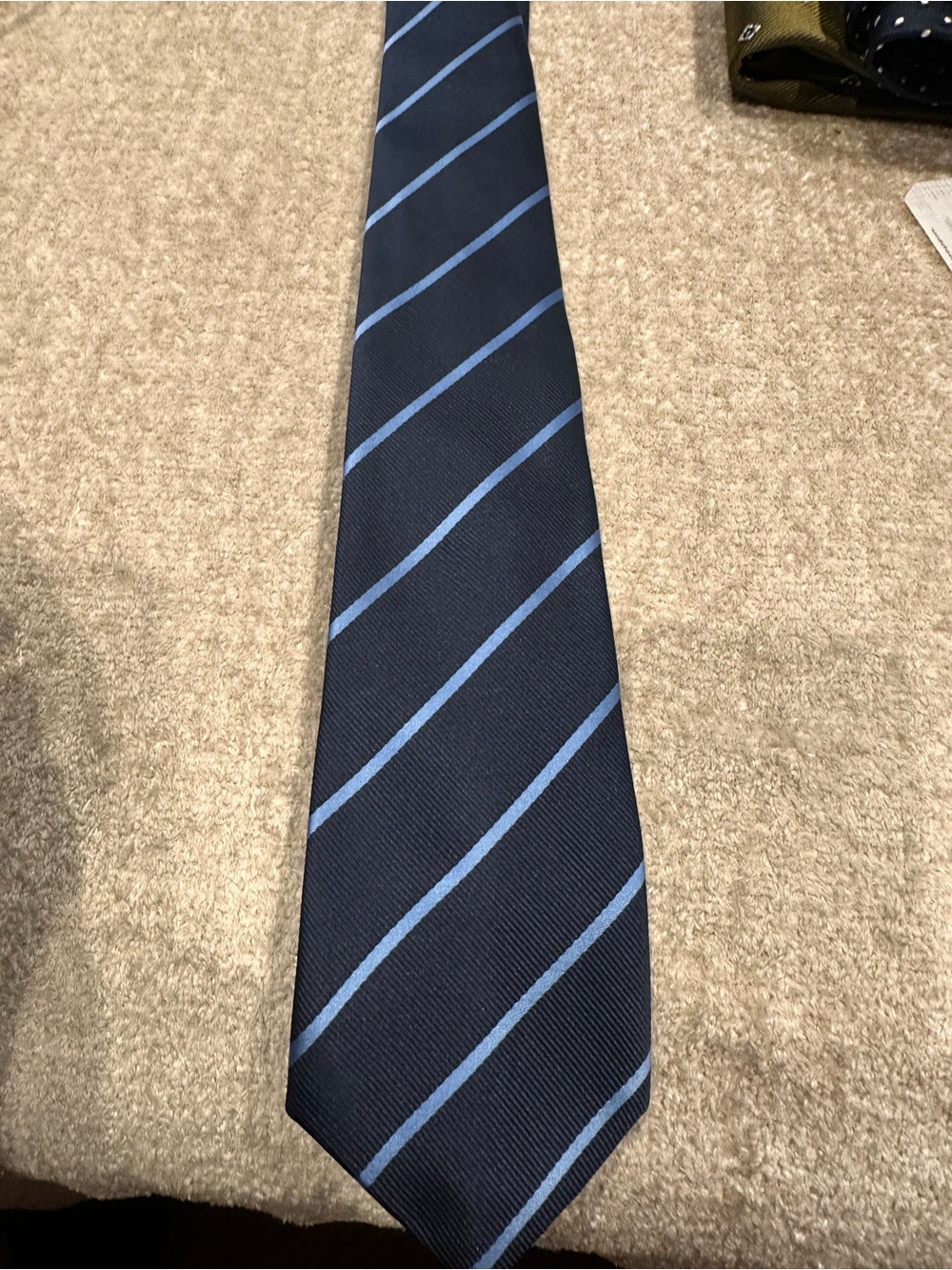 Place Navy Tie with Light Blue Diagonal Stripes